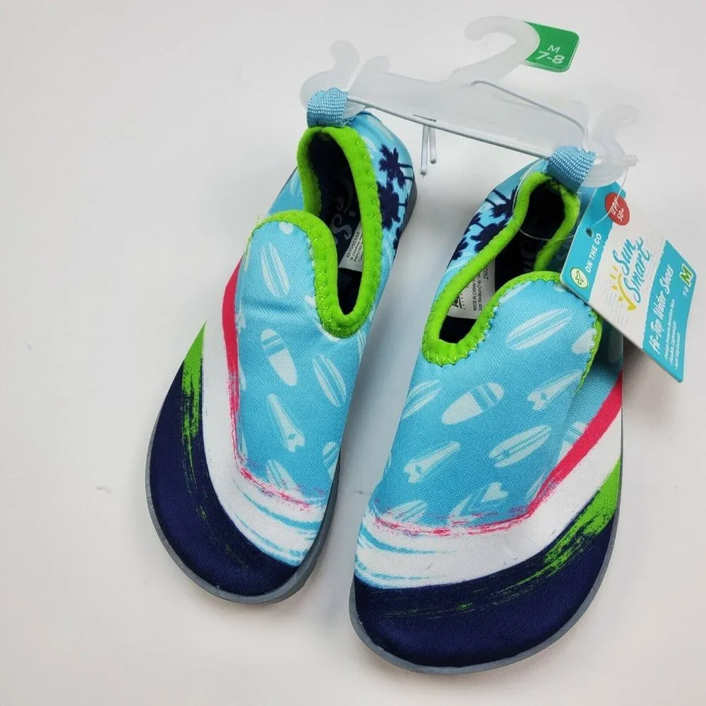 Aqua Leisure Sun Smart Toddler Hi Top Water Shoes Size Medium 7-8 New